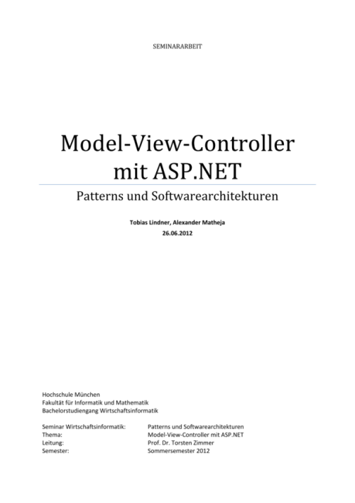 Model-View-Controller mit ASP.NET